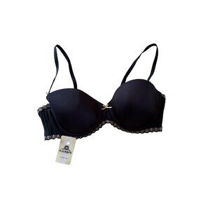 Btemptd Bra Womens 34C Push Up Black Strapless Adjustable